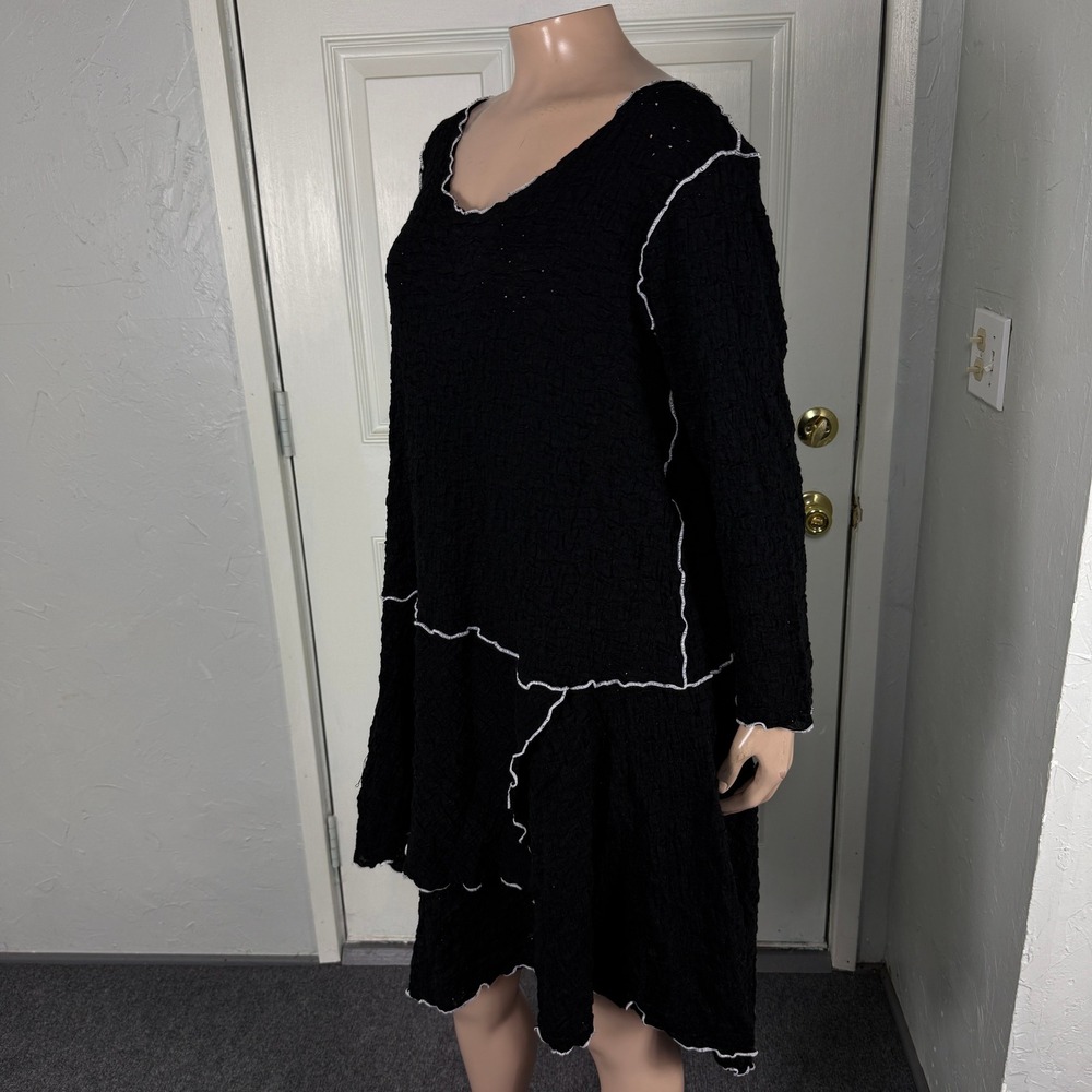 Noblu Women's Dress Medium Lagelook Asymmetrical Cotton Textured B20 - Picture 3 of 7